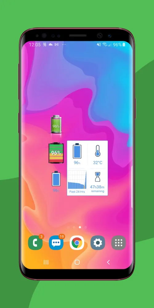 Captura de la aplicación Battery Widget % Level Plus