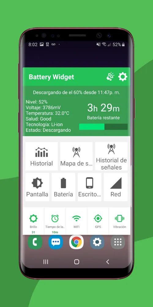 Captura de la aplicación Battery Widget % Level Plus