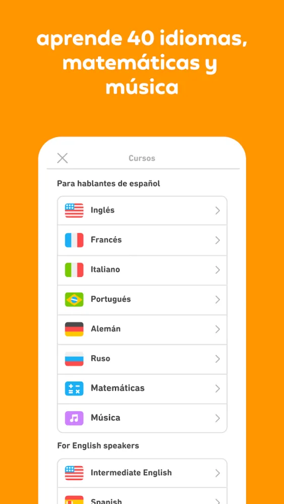 Captura de la aplicación Duolingo: Aprende Idiomas