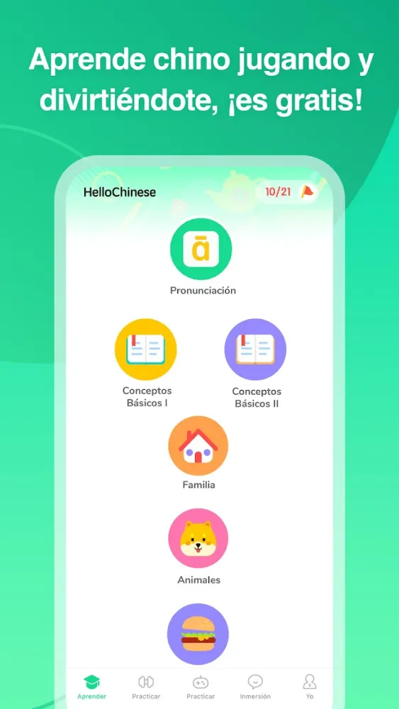 Captura de la aplicación HelloChinese