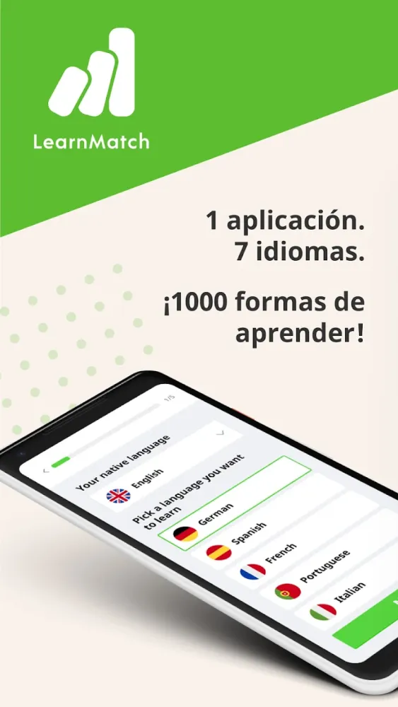 Captura de la aplicación LearnMatch: Aprender idiomas