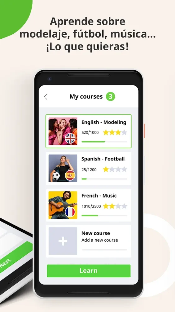 Captura de la aplicación LearnMatch: Aprender idiomas
