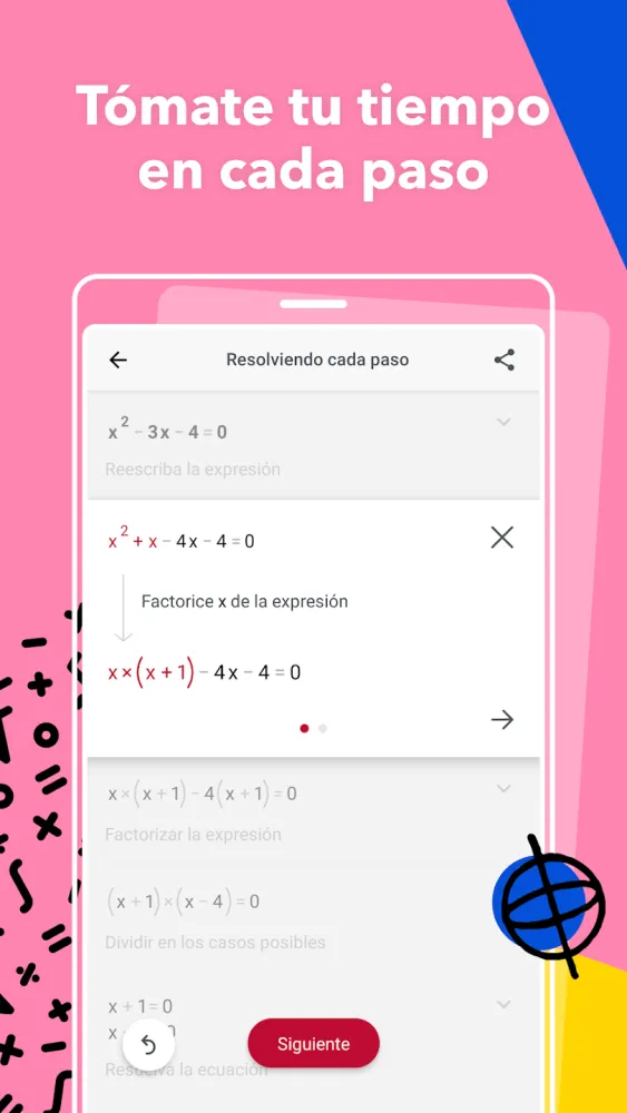 Captura de la aplicación Photomath 