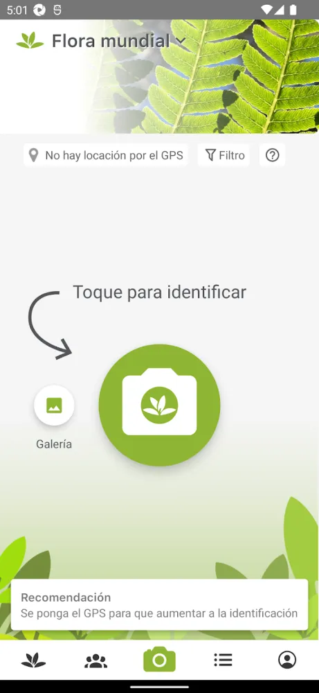 Captura de la aplicación PlantNet