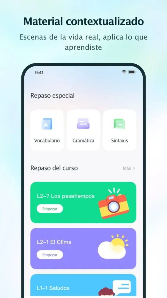 Captura de la aplicación SuperLingo
