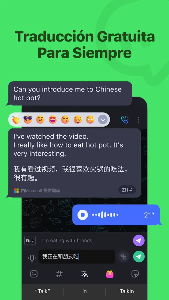 Captura de la aplicación TalkIn 