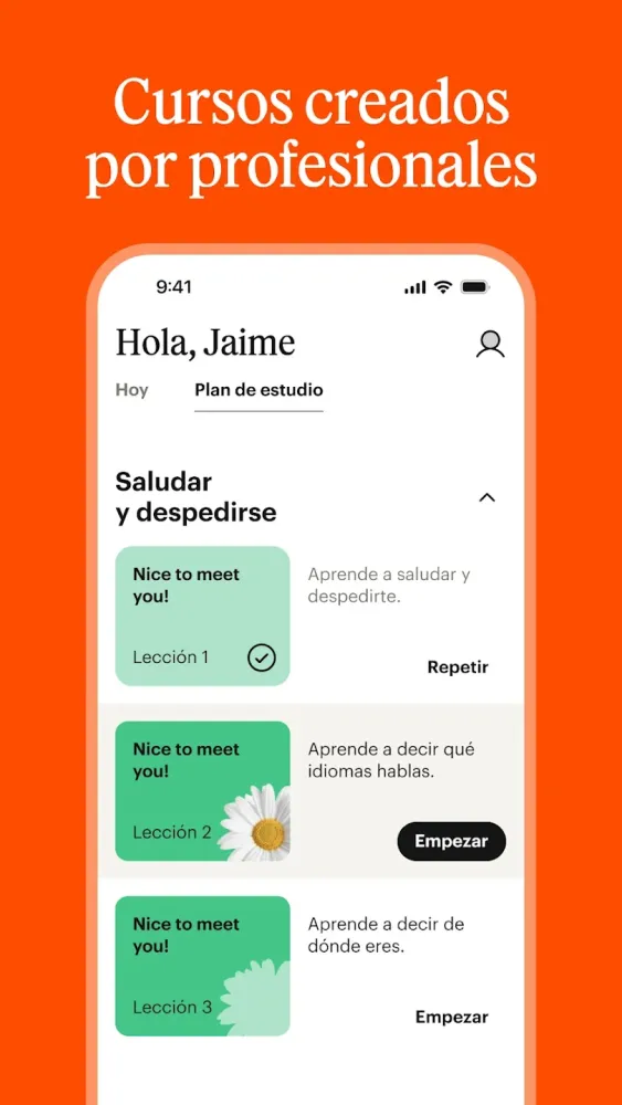 Captura de la aplicación Babbel