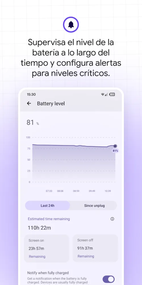 Captura de la aplicación Battery Guru
