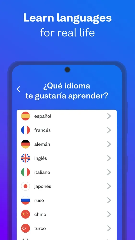 Captura de la aplicación Busuu