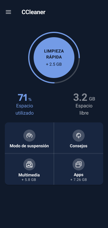 Captura de la aplicación CCleaner