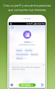 Captura de la aplicación Chatous