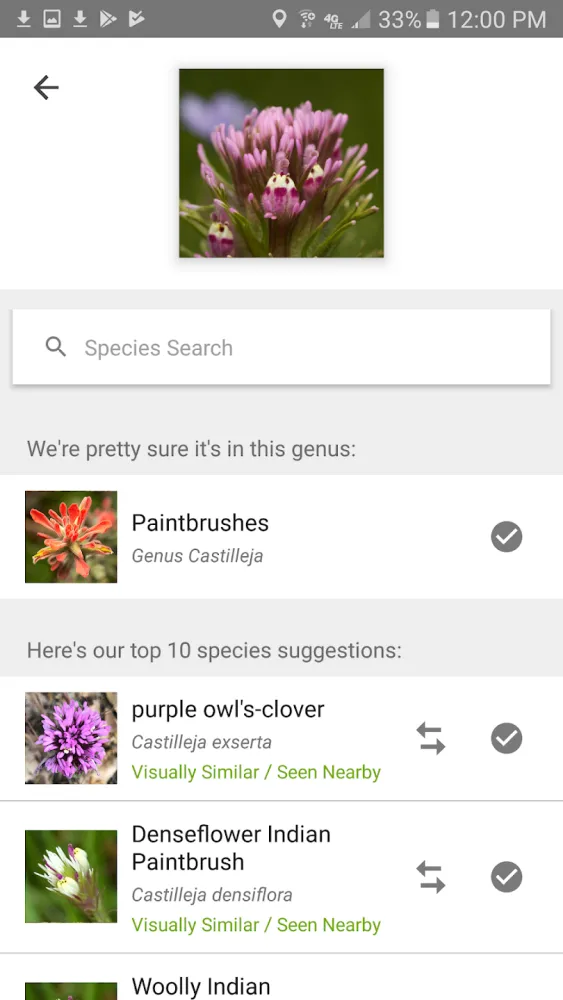 Captura de la aplicación iNaturalist 