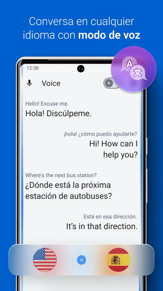 Captura de la aplicación iTranslate