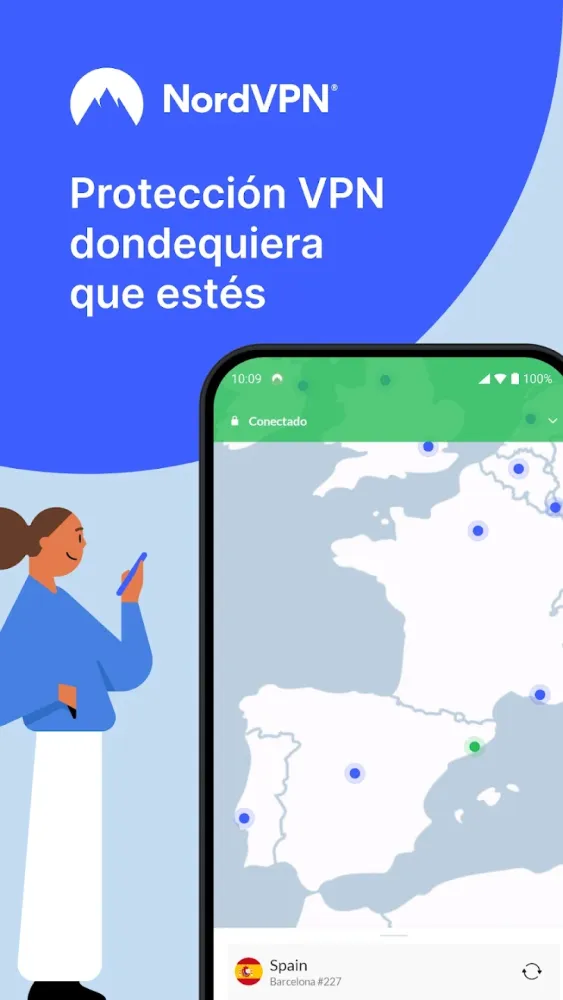 Captura de la app nordvpn