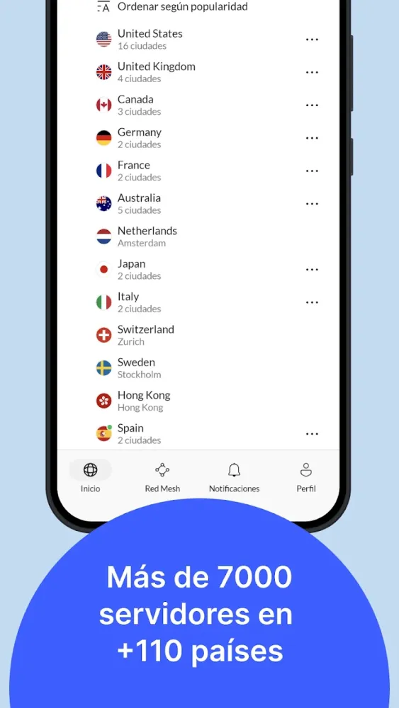 Captura de la app nordvpn