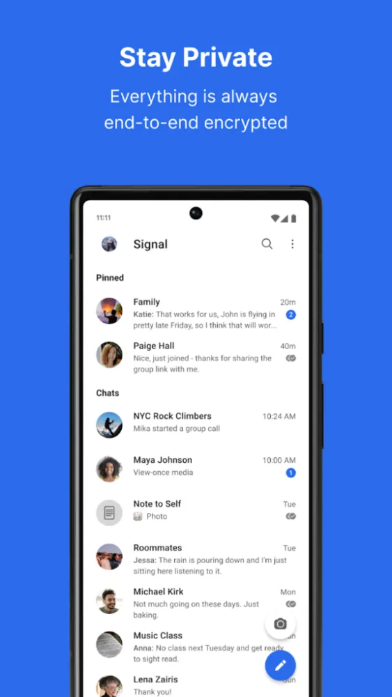Captura de la aplicación Signal