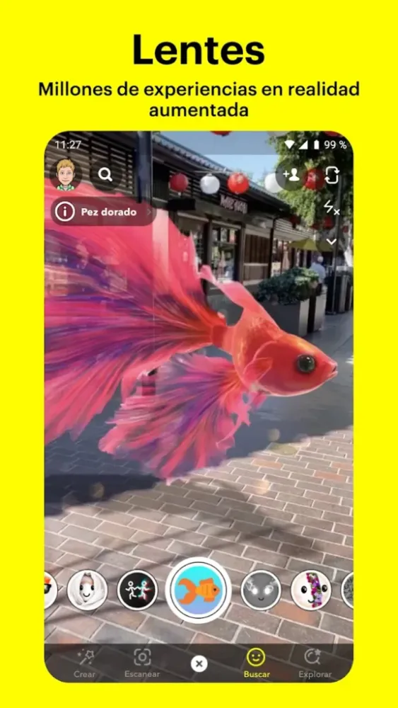 Captura de la aplicación Snapchat