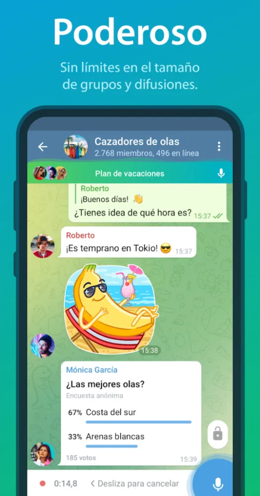 Captura de la aplicación Telegram