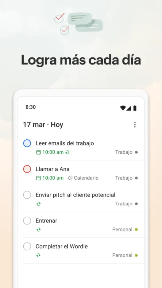 Captura de la aplicación Todoist