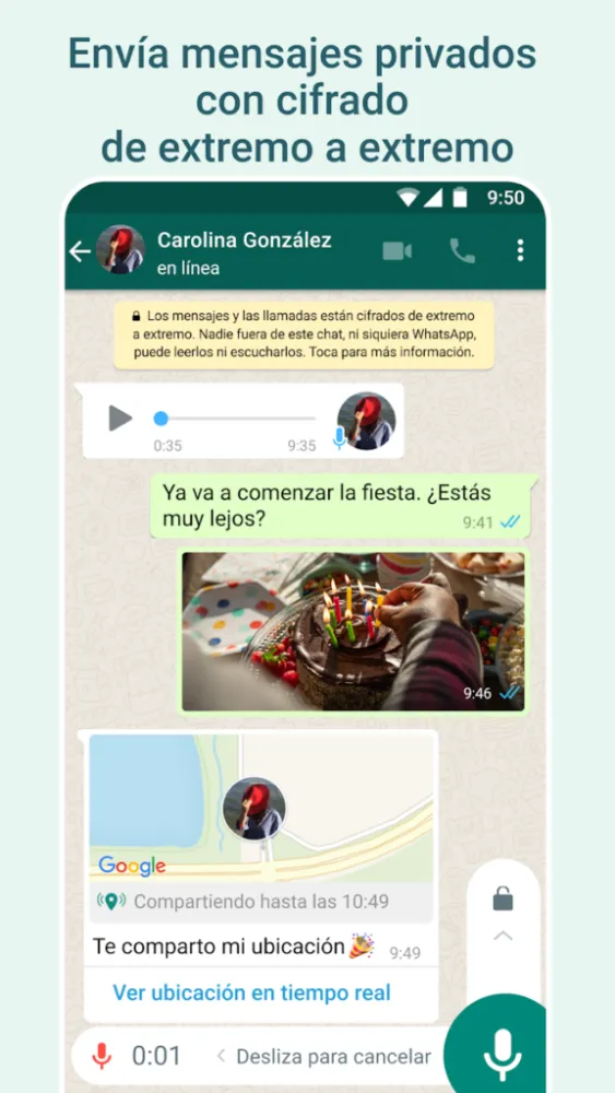 Captura de la aplicación WhatsApp