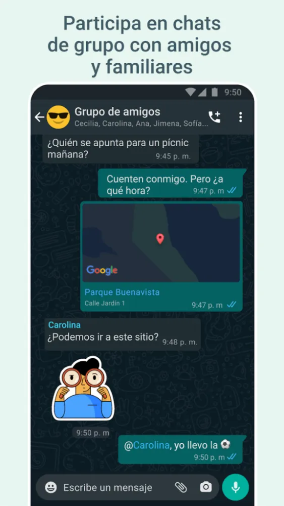 Captura de la aplicación WhatsApp