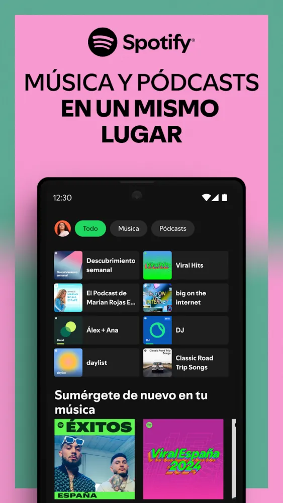 Captura de la aplicación Spotify