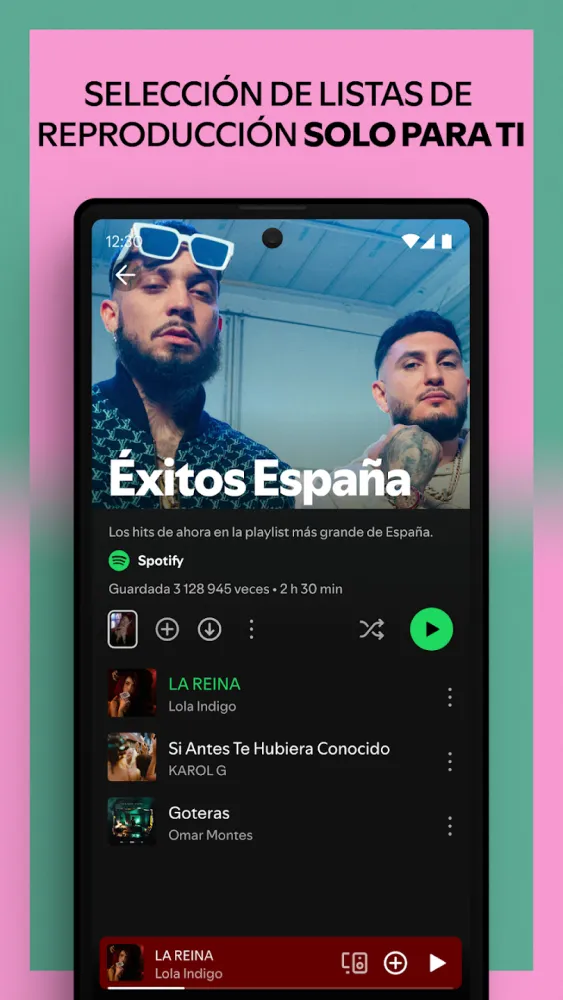 Captura de la aplicación Spotify