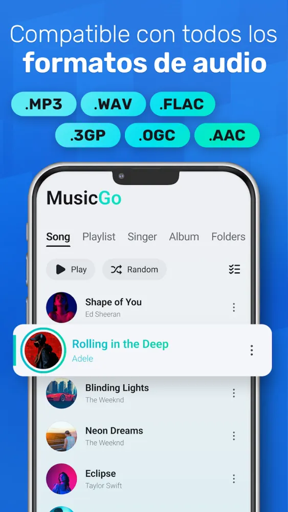 Captura de la aplicación MusicGo