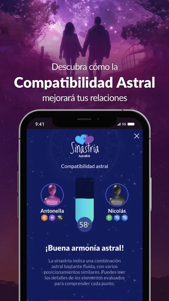 Captura de la aplicación Astrolink