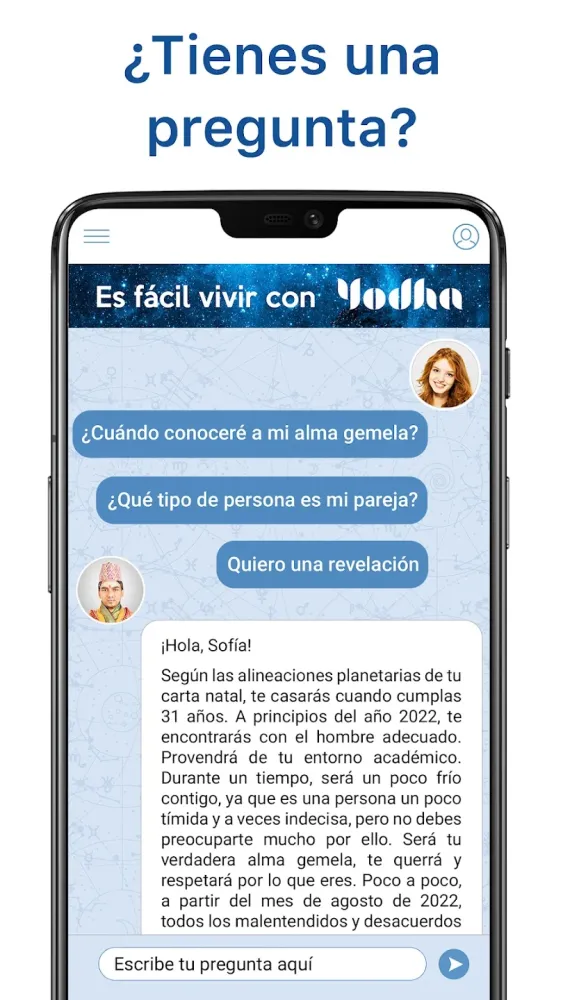 Captura de la aplicación Yodha 